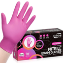 Powder-Free Nitrile Gloves, 3-mil, Disposable Nitrile Gloves, Latex-Free, Powder-Free - Pink/Fuchsia