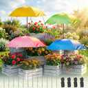 Plant Umbrella for Outdoor Plants 2/4 Pack, 35.43" Upgraded Large Plant Shade with Wind Rope & Stakes, 80% UV Block Waterproof Garden Shade for Potted Flowers Vegetables