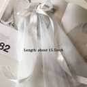 4 x takemay Wedding Veil for Brides, Short White 2 Tier Tulle with Bow Hair Clip for Wedding Travel Party (White)