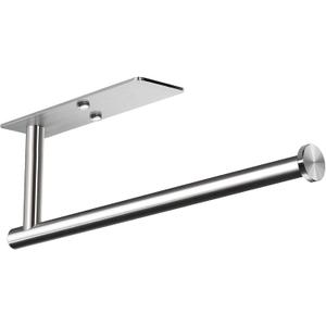 VAEHOLD Self Adhesive Paper Towel Holder Under Cabinet Mount, Wall Mounted Paper Towel Roll Holder for Kitchen, Bathroom, Cabinet, Wall - SUS304 Stainless Steel (Silver)