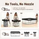 Foldable Baby Playpen, 50"50" Collapsible Play Yard for Babies and Toddlers, No Assembly Required, Kids Safety Play Area with 4 Handles, 50 Balls and Visible Mesh, Black