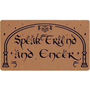Speak Friend and Enter Doormat 30x17 Inch Cute Personalized Doormat Funny Welcome Indoor/Outdoor Door Mat Coir Door Mat with Non Slip Rubber Backing Easy to Clean Wedding Gift Housewarming Gift