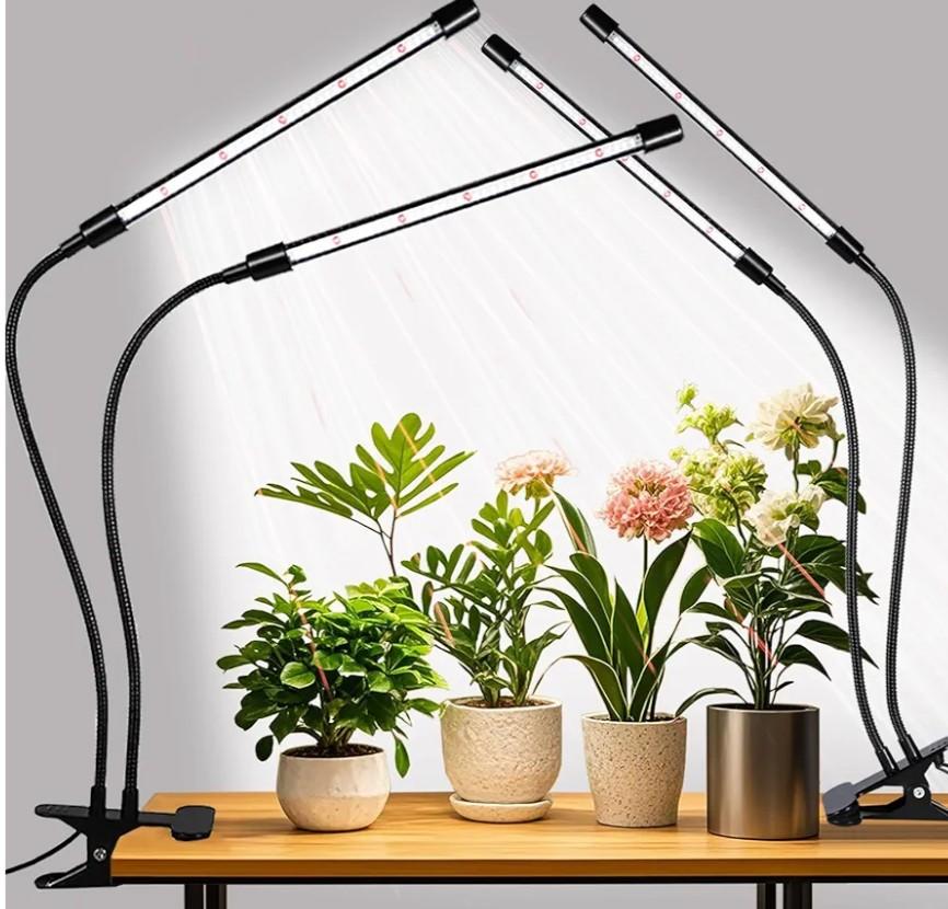 Grow Lights Upgrade 168 LEDs Clip Plant Lights for Indoor Plants, Full Spectrum White+ Red LED Plant Growing Lamps with Flexible Gooseneck, 3/9/12H Timer, 3 Spectral Modes, 10 Dimmable Levels 2 Pack