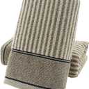 Pidada Hand Towels Set of 2 100% Cotton Striped Pattern Absorbent Soft Decorative Towel for Bathroom 13.4 x 29.1 Inch (Gray Brown)