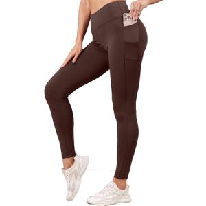 Butt Lifting Yoga Pants with Pockets, Seamless Flat Waistband High Waisted Tapered Leggings (XL)