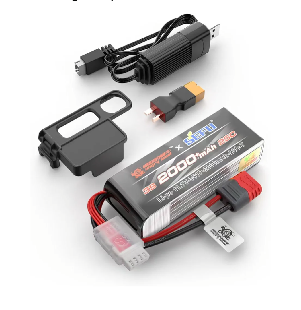 HYPER GO Angry Snail 3S2000 RC Car Upgrade Accessories 3S 11.1V 2000 mAh 25C LiPo Battery, Spare Parts RC Battery All 1/14, 1/16 Scale