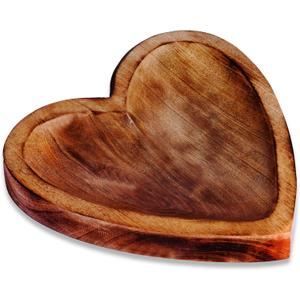 S.B ARTS Wooden Bowl Heart Shaped Wood Bowl, Rustic Centrepiece for Dining Table, Serving Snack Bowl Extra Large Mango Wood Serving Dish