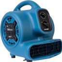 XPOWER P-230AT Mini Mighty 1/4 HP 925 CFM Centrifugal Air Mover, Carpet Dryer, Floor Fan, Blower, Stackable, Daisy Chain, for Water Damage Restoration, Janitorial, Plumbing, Home Use