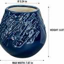 Sunddo Blue Ceramic Vase, Large Round