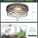 12-Inch Flush Mount Ceiling Light, Modern Farmhouse Style with Hammered Glass Shade, Oil Rubbed Bronze Finish, Ideal for Living Room, Bedroom, or Dining Room Model CKCL4822-2W-HGORB