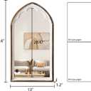 Farmhouse Wooden Arched Mirrors for Wall 13 X 24 Inch, White