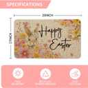 Artoid Mode Rabbit Bunny Happy Flowers Happy Easter Doormat, Home Decor Low-Profile Switch Rug Door Mat Floor Mat for Indoor Outdoor 17x29 Inch