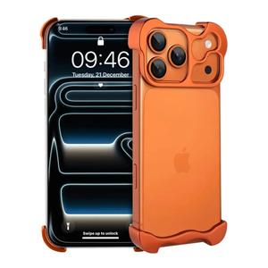 MILLION CASES Titanium Frame Bumper Case for iPhone 17 Pro, iPhone 17 Pro Back Cover Case(2025) - Metal | Cosmic Orange