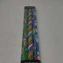 CAMKUZON Christmas Foil Wrapping Paper with Cut Lines for Kids Baby Women Men - 3 Rolls Dancing Santa, Colorful Stripe and Christmas Characters Design - Holiday Gift Wrap Bundle, 24 Inch X 12 Feet per Roll