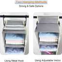 Large-Sized Hanging Shoe Organizer 8-Shelf, Hanging Closet Organizer with 8 Side Pockets, Wider Hanging Shelves for Storage Shoes Clothes 9" W x 11.8" D x 48" H, Grey