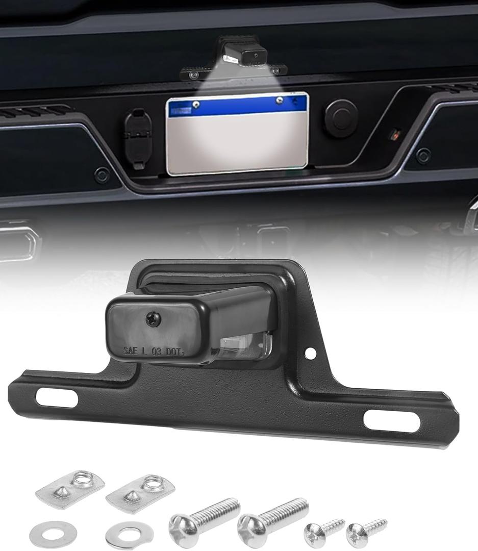 License Plate Light,License Plate Holder,Car Accessories 12V LED License Plate Light,License Tag Light License Plate Bracket with Light,Tail Light Assemblies for Trailer,Truck,RV,Boat,UTV,ATV