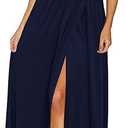 Newshows Women Summer 2025 Maxi Dress Vacation Floral Spaghetti Strap Spring Casual Boho Split Beach Long Flowy Sundress, Size L