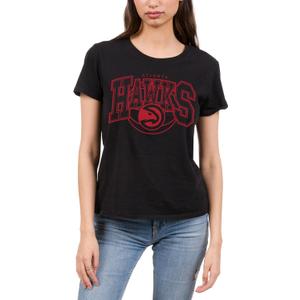 Junk Food NBA Monochrome Team Logo - Women's Short Sleeve Fan Tee - Officially Licensed NBA Apparel (XX-Large, Black)