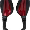 RedCap 8mm Black Rear View Side Mirrors Set for GY6 50cc 125cc 150cc 250cc Chinese Scooter Moped Vespa TaoTao Roketa Jonway Peace VIP Baja SUNL Kymco Scooter Motorcycle (Dark Orange) (Burgundy)