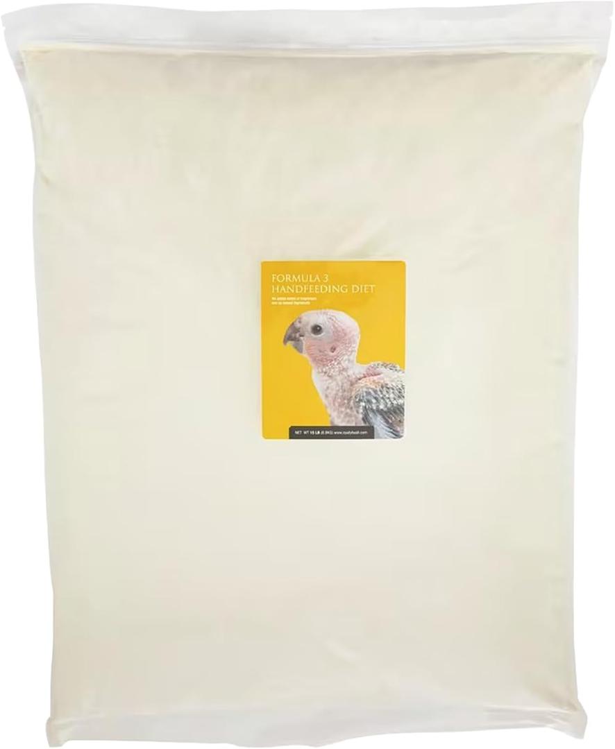 Roudybush Formula 3 Baby Bird Food - Hand feeding Baby Bird Formula for Newborn Psittacines & Squabs - Scientifically Formulated Chick Enrichment - Nutritious & Healthy Feed for Birds (15lb)