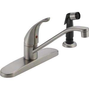 Peerless Single-Handle Kitchen Sink Faucet with Side Sprayer, Stainless P115LF-SS (1.5 GPM Water Flow)