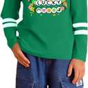 Kids St Patrick's Day Shirt Girls Boys Lucky Irish Shamrock Shirts Saint Patricks Day Long Sleeve Tops