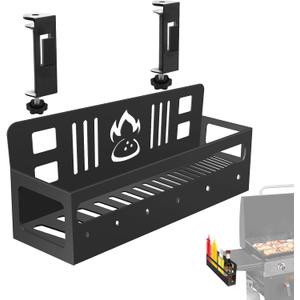 Black Griddle Caddy BBQ Caddy Designed for Blackstone Griddle Space-saving Grill Accessories Tool Free Holder Griddle Accessories for Outdoor Grill Metal