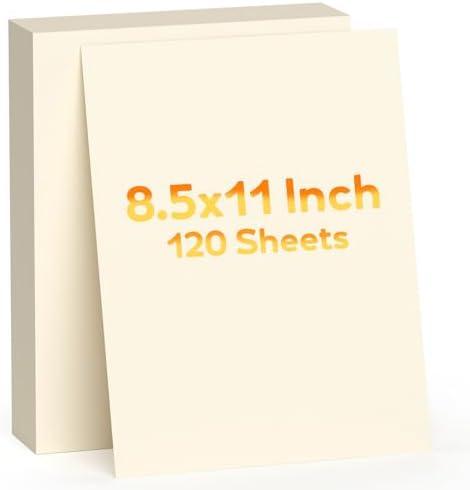 120 Sheets Cream Cardstock Paper,Cardstock 8.5" x 11",White Card Stock 8.5x11,Construction Paper,Cream Card Stock for Printing,Drawing,Tags,Cards Making,Certificate,Invitations,DIY Cards,Menus,Wedding