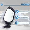 Right Passenger Side Mirror Compatible With 2011 2012 2013 Hyundai Elantra With Manual folding Power Glass Heated Black Replace#HY1321179(5Pins)