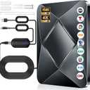 3200+ Miles Range TV Antenna Indoor, 2026 Updated Digital TV Antenna for Smart TV Indoor with Amplifier Signal Booster, HDTV Antenna for Local Channels Supports 8K 4K1080p All TVs-38ft Coaxial Cable (Black)