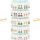 EsLuker.ly Earring Holder Organizer Rotating Display Tree Stand, Adjustable Height Earring Card Hanger Rack with 50 Hooks for Vendors Market Selling, 5 Tier Metal Jewelry Storage Tower,Blue