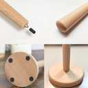 KitchLife Wooden Paper Towel Holder Countertop - Solid Freestanding Paper Towel Dispenser Stand with Anti-Skid Base (Beech Wood Classic Round)