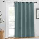 NICETOWN Blackout Greyish Blue Curtain for Living Room - Grommet Solid Thermal Insulated Sound Dampening Doorway Window Curtain Drape for Bedroom/Sliding Door (1 Panel, W66 x L84)