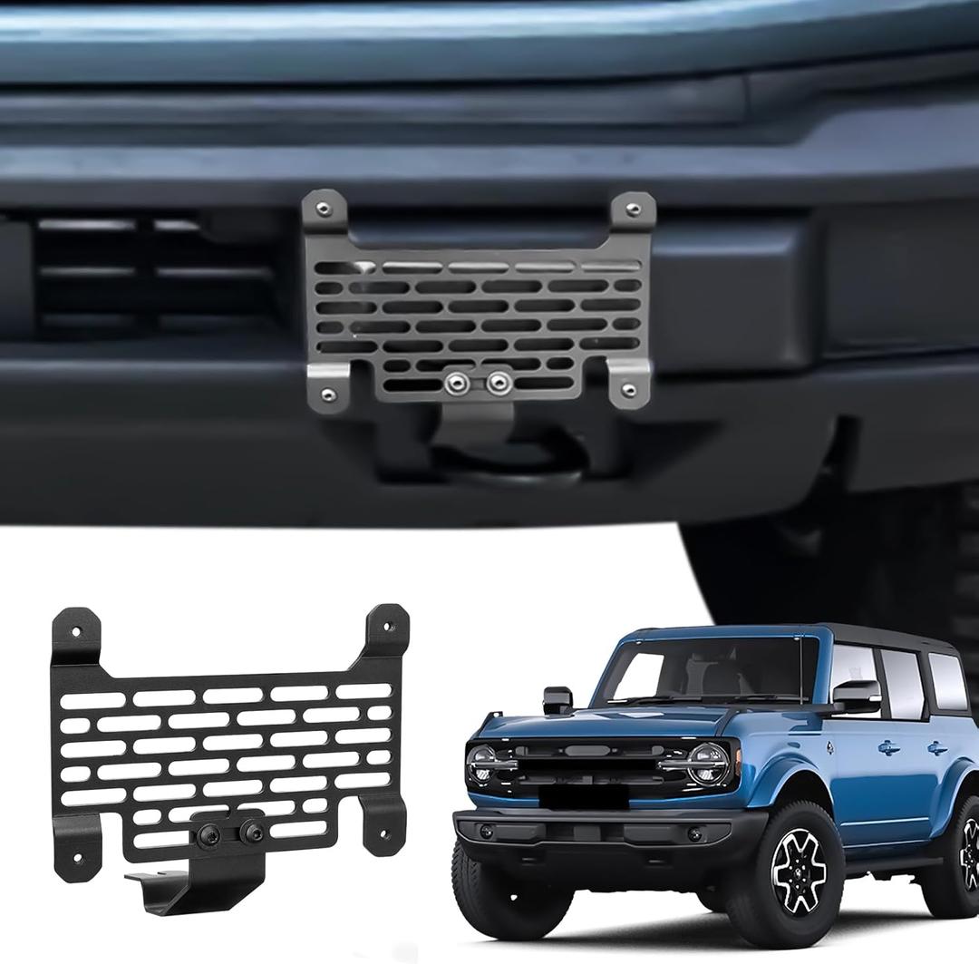 2021-2026 Bronco License Plate Holder Mount Front License Plate Frame for Standard Plastic Bumper Compatible with Bronco Accessories 2026 2025 2024 6th Gen