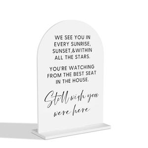 Wedding Memorial Sign Memory Table Sign for Wedding Clear Acrylic Decor In Memory of Sign for Ceremony Reception Event Party Decorations