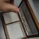 Jewelry Box Ladies Retro Travel Portable Mini Simple Solid Wood Wooden Small Jewelry Organize Storage Display Box (Walnut)