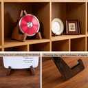 Wooden Discus Stand, 8.8 Inch Wood Discus Holder Display Stand, Rustic Wooden Plate Holder & Picture Frame Easel for Tabletop Art, Decorative Plates, Plaques and Collectibles