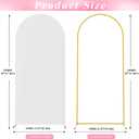 Wokceer 6 FT Wedding Arch Backdrop Stand and White Arches Cover, Metal Arch Backdrop Stand with Cover for Birthday Party Wedding Ceremony Bridal Baby Shower Event Decor