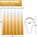OLANLY Luxury Yellow and White Ombre Shower Curtain Sets with 12 Hooks, Waterproof and Washable Decorative Shower Curtains for Bathroom, 72x72 Inches