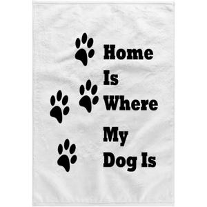 3D Rose Image of Home is Where My Dog is with Paw Prints Hand Towel, 15" x 22"