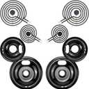Electric Stove Drip Pans,Drip Pans for Electric Stove W10290353(6") W10290350(8") and Electric Stove Burner MP15YA(6") MP21YA(8") Compatible for Whirl-pool Ken-more May-tag Ama-na etc by MIFLUS