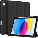 ProCase for iPad (A16) 11th Generation 11 Inch 2025/ iPad 10th Generation 10.9 Inch 2022 Case with Pencil Holder, Hybrid Cover with Soft TPU Back, Supports Touch ID, Auto Wake/Sleep -Black