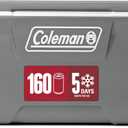 Coleman Classic Series Insulated Portable Rolling Cooler with Wheels, Leak-Resistant Outdoor Hard Cooler Keeps Ice up to 5 Days, 100-Quart (Rock Grey)