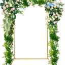 6FT Rectangle Arch Stand Gold Wedding Arch Frame Balloon Arch Stand 6x4 FT Steel Square Backdrop Stand Arch Backdrop Stand Elegant Backdrop Cover for Parties, Birthday, Anniversary