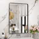 WEER Black Bathroom Mirror 20X30 Inch, Rectangular Matte Black Metal Framed Vanity Mirror, Farmhouse Bathroom Mirror with Tempered Glass, Rounded Corner, Anti-Rust (Horizontal/Vertical)