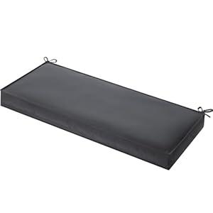 WEOAVRY Outdoor Wicker Patio Bench seat Cushions, Durable Anti-Slip Waterproof Garden Thick Bench Cushions for Outdoor Indoor Furniture Dark Gray.