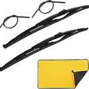 2Pcs 36" Heavy Duty Windshield Saddle Mount Wiper Blade Replacement for Motorhome Recreational Vehicle RV and Bus with 2 Rubber Refills and 1pcs Car wash towel 27mm 23mm