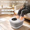 Collapsible Foot Spa Bath Massager with Heat, Automatic Motorized Massage Rollers, Fast PTC Heating, Bubble Jets, LCD Touch Control, 10–60 Min Timer, Epsom Salt Ready, Fits Men’s Size 16