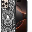 Unov Case Compatible with iPhone 16 Pro Max (2024) 5G with Cute Skull Embossed Pattern Design Slim Protective Soft TPU Bumper Cover