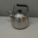 Sur La Table Kitchen Essentials 2 Qt Heavy Gauge Brushed Stainless Steel Whistling Tea Kettle  Durable Stovetop Kettle